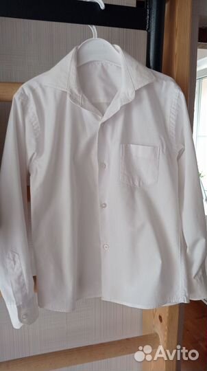 Рубашка белая для мальчика 128