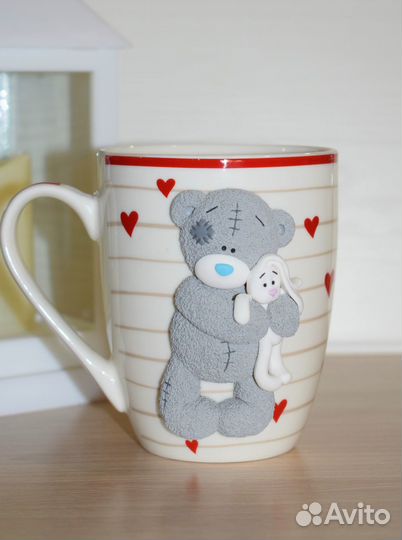 Кружка с декором из полимерной глины