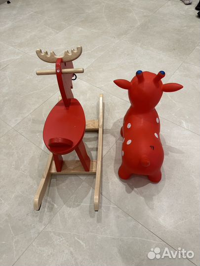 Качалка лось икея и олененок прыгун