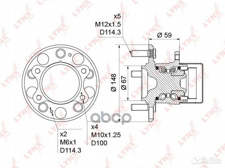 Ступица колеса зад прав/лев WH1240 lynxauto
