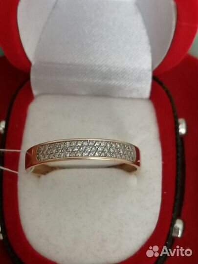 Золотое кольцо с бриллиантами 19 раз