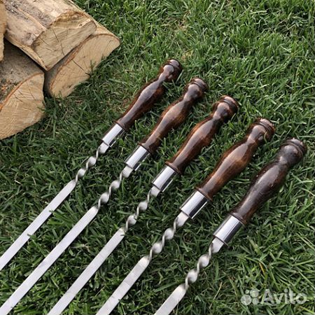 Шампура с деревянной ручкой, шампура люля кебаб