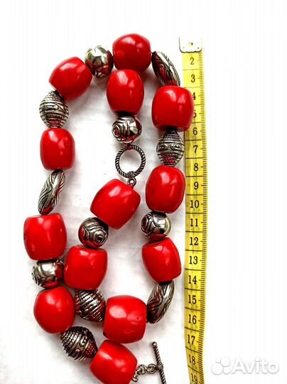 Бусы красный коралл