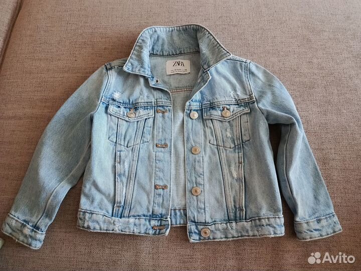 Джинсовая куртка Zara 116, джинсы Глория 116