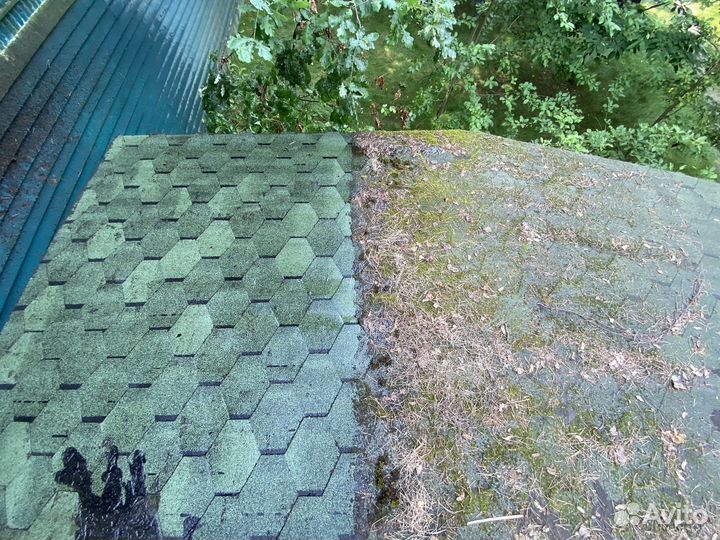 Мойка кровли, Очистка мха, Чистка водостоков