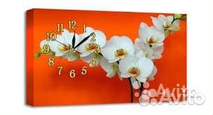 Часы-картина на натуральном холсте