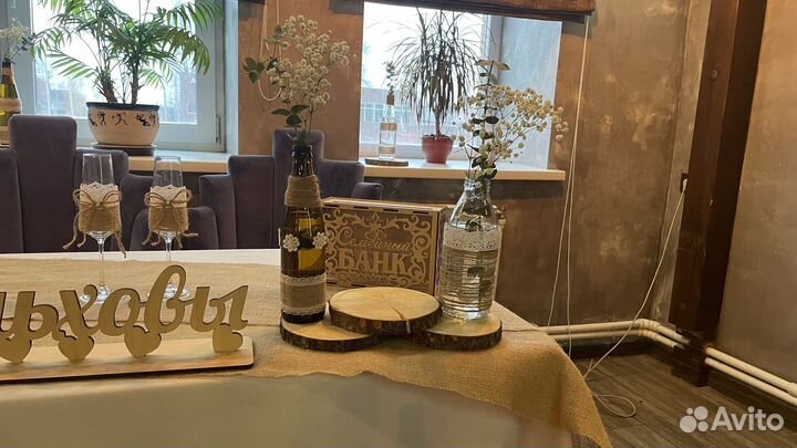 Украшения на свадебные столы в эко стиле