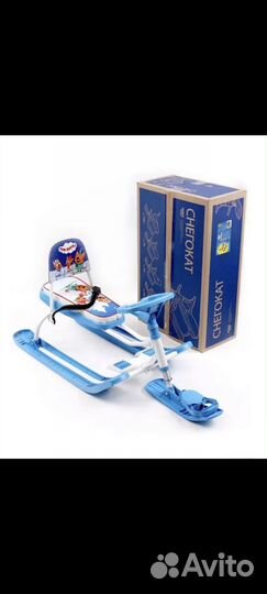 Детский снегокат со спинкой