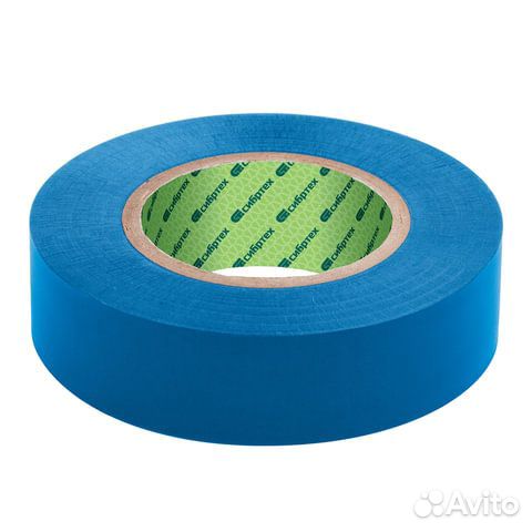Изолента пвх, 19 мм х 20 м, сибртех, 180 мкм, синя