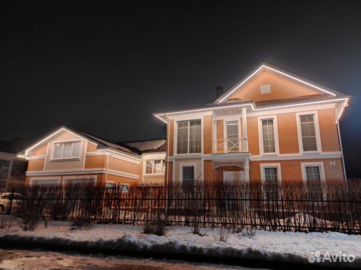 Световое освещение домов, фасадное освещение