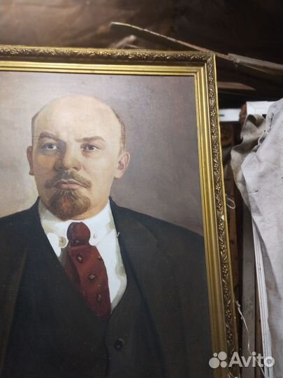 Картина маслом на холсте большая портрет Ленина