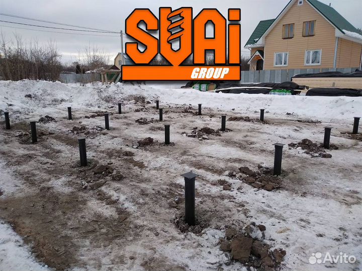 Винтовые сваи под ключ установка