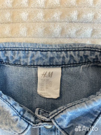 Джинсовый костюм H&M для мальчика 80 размер