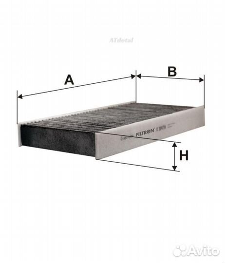 Фильтр салона peugeot 407 угольный