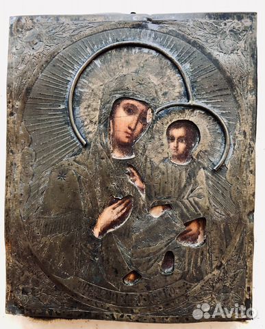 Старинная икона Тихвинская, XIX век