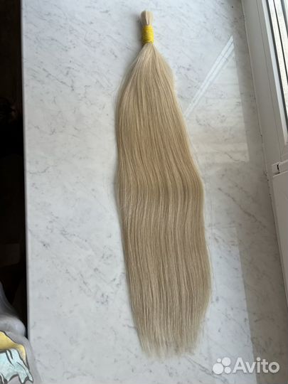 Волосы для наращивания, натуральные блонд 60