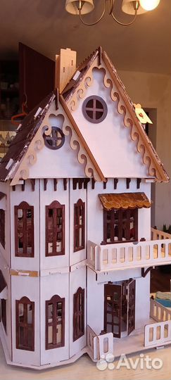 Домик кукольный деревянный с мебелью