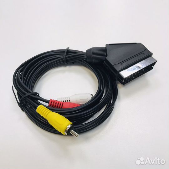 Кабель A-V scart - 3RCAplug длина 2м