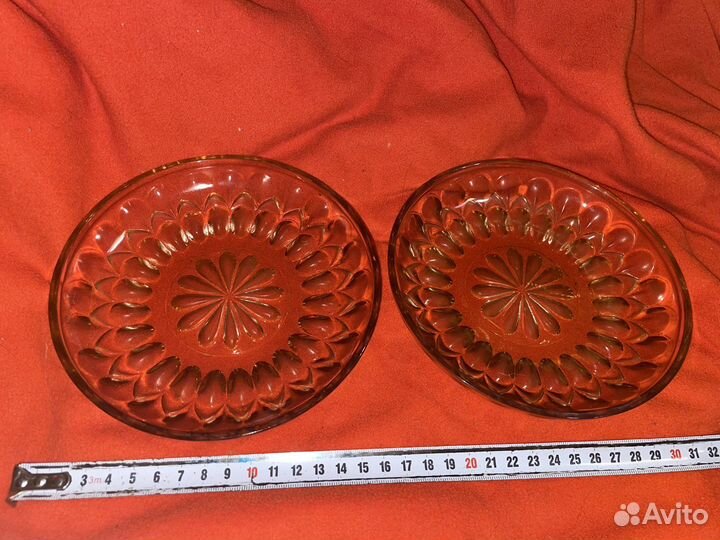 Салатник лзхс СССР цветной хрусталь пара