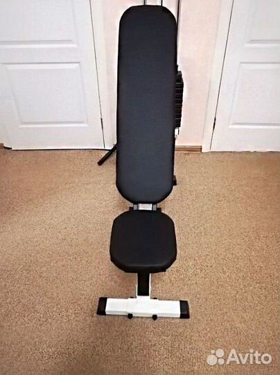 Скамья для жима до 350 кг бело-чёрная регулируемая