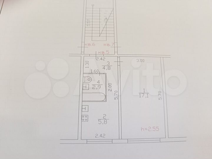 1-к. квартира, 30,6 м², 2/5 эт.