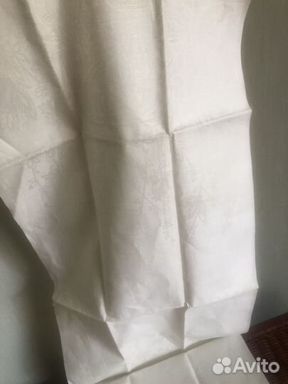 Скатерть белая жаккард банкетная СССР