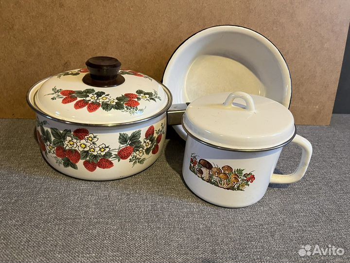 Посуда эмалированная, нержавейка СССР, крышки