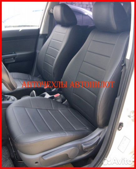 Чехлы Автопилот Kia Soul 1 из экокожи чёрные Класс