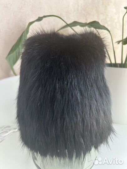 Шапка норковая черная