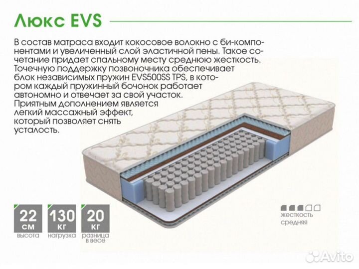 Матрас анатомический Орматек Люкс EVS