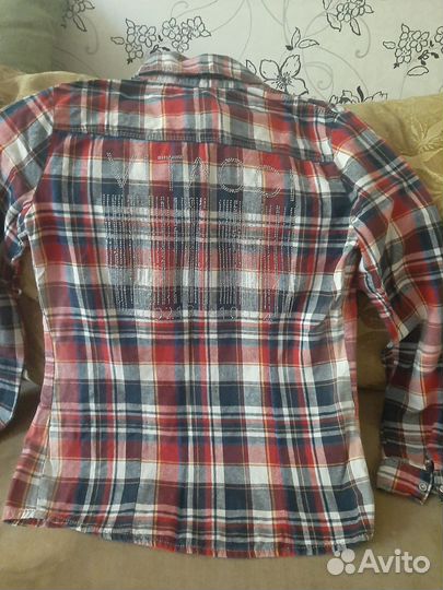 Рубашка блузка в клетку на девочку девушку 164