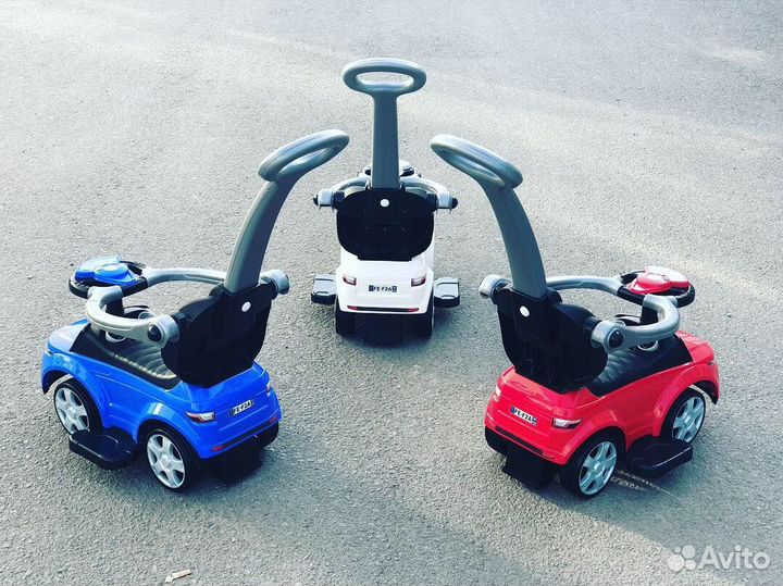 Каталка толокар Машинка под лендровер с ручкой