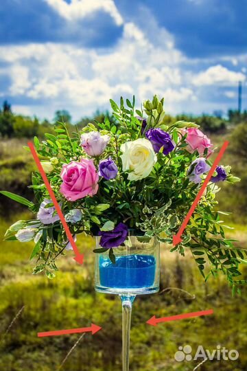 Ваза, ваза-бокал интерьерная, интерьерная ваза