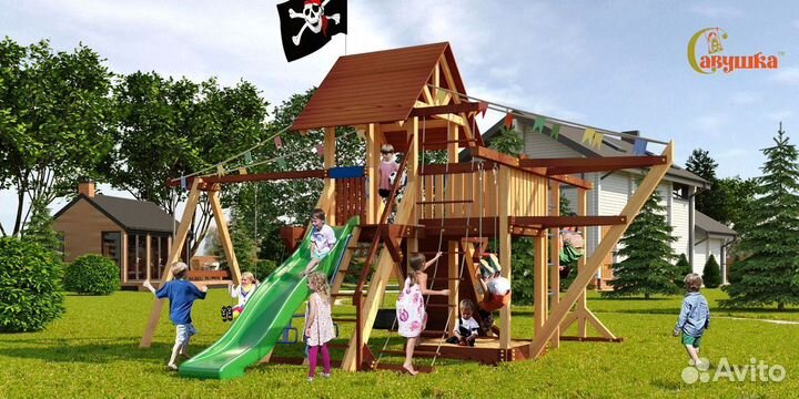 Детская площадка скалодром горка Савушка Люкс 6