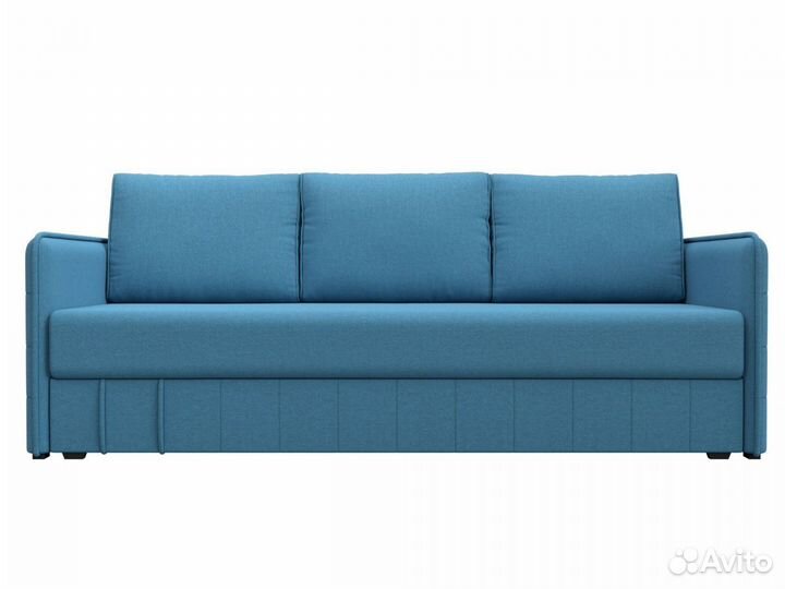 Диван прямой Слим нпб, рогожка, амур голубой