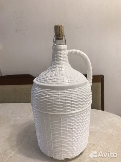 Бутыль стелянная в оплетке 5 л с ручкой