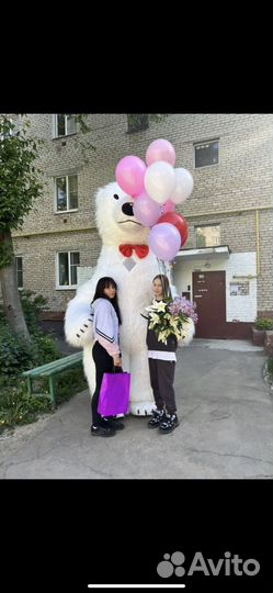 Танцующий белый мишка/Аниматор/Ростовая кукла