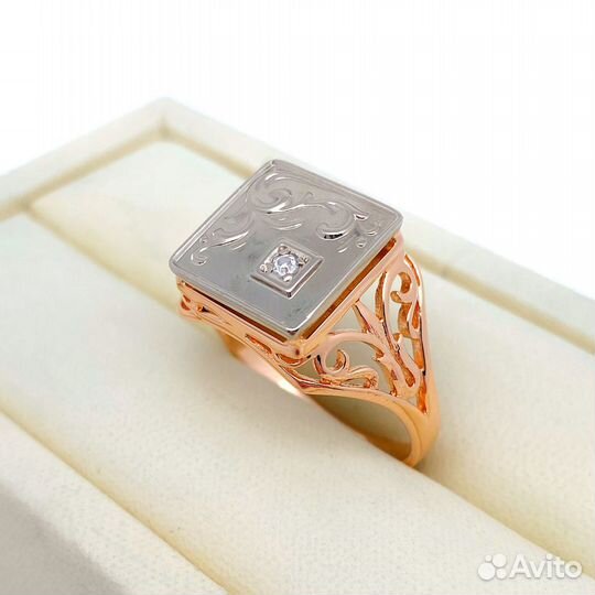 Золотое кольцо с камнем 585пр. размер: 21