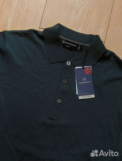 Джемпер поло Henderson из 100% шерсти мериноса