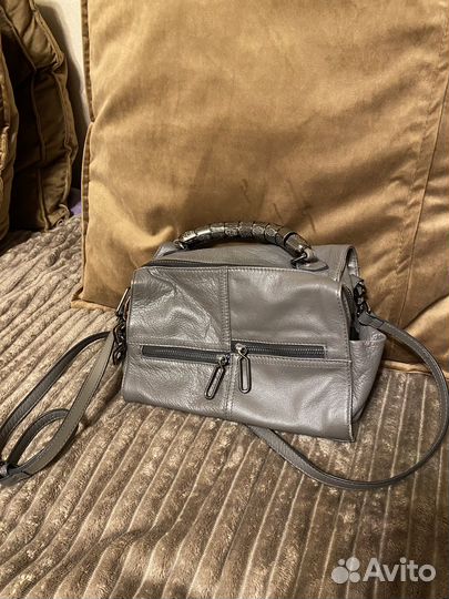 Сумка натуральная кожа бежевая