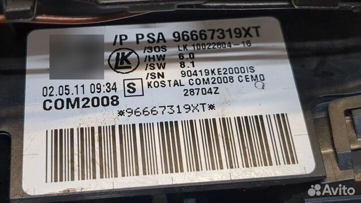 Переключатель поворотов и дворников Peugeot 5008, 2011