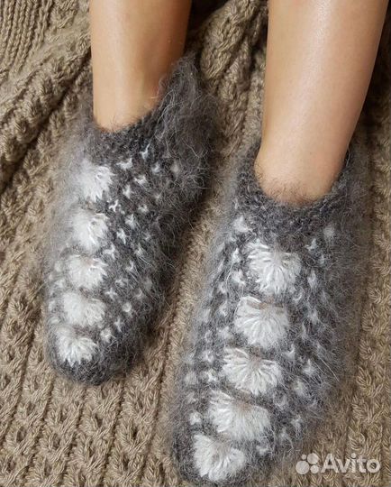 Носки следки пуховые женские ручной работы