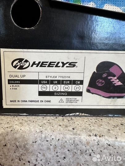 Роликовые кроссовки heelys 34