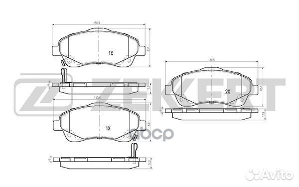 Колодки торм. диск. передн. Toyota Avensis (T25