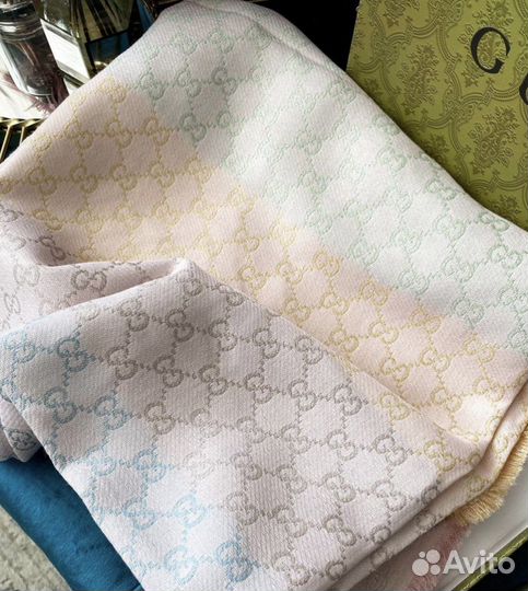 Шаль платок Gucci lux розовый с люрексом