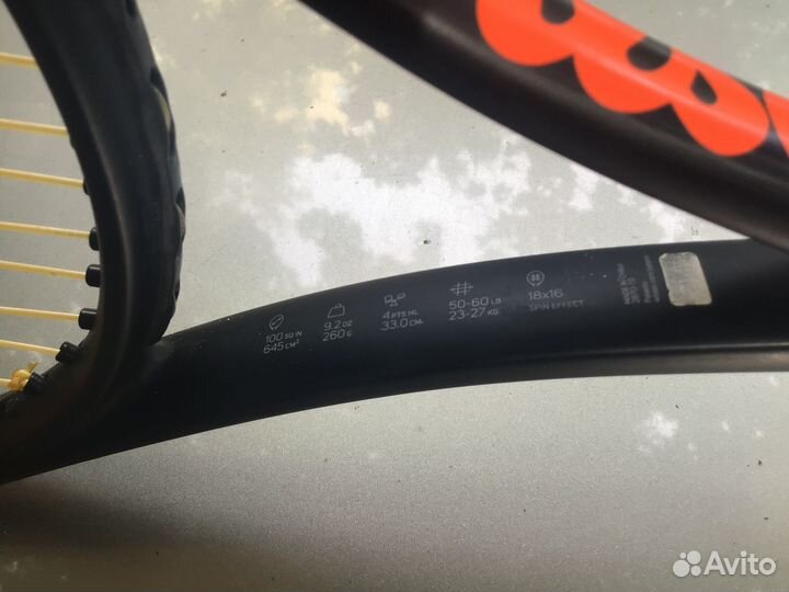Теннисная ракетка Wilson burn 100uls 260г