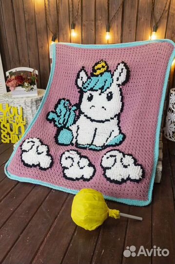 Плед детский вязаный