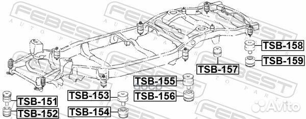 Подушка рамы TSB151 Febest