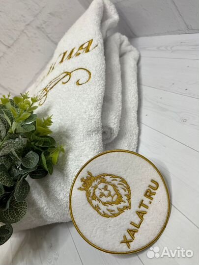 Женский махровый халат с именем