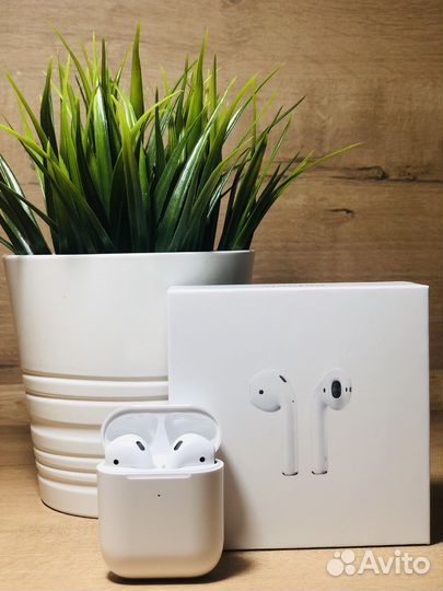 Airpods 2 lux+ чехол в подарок